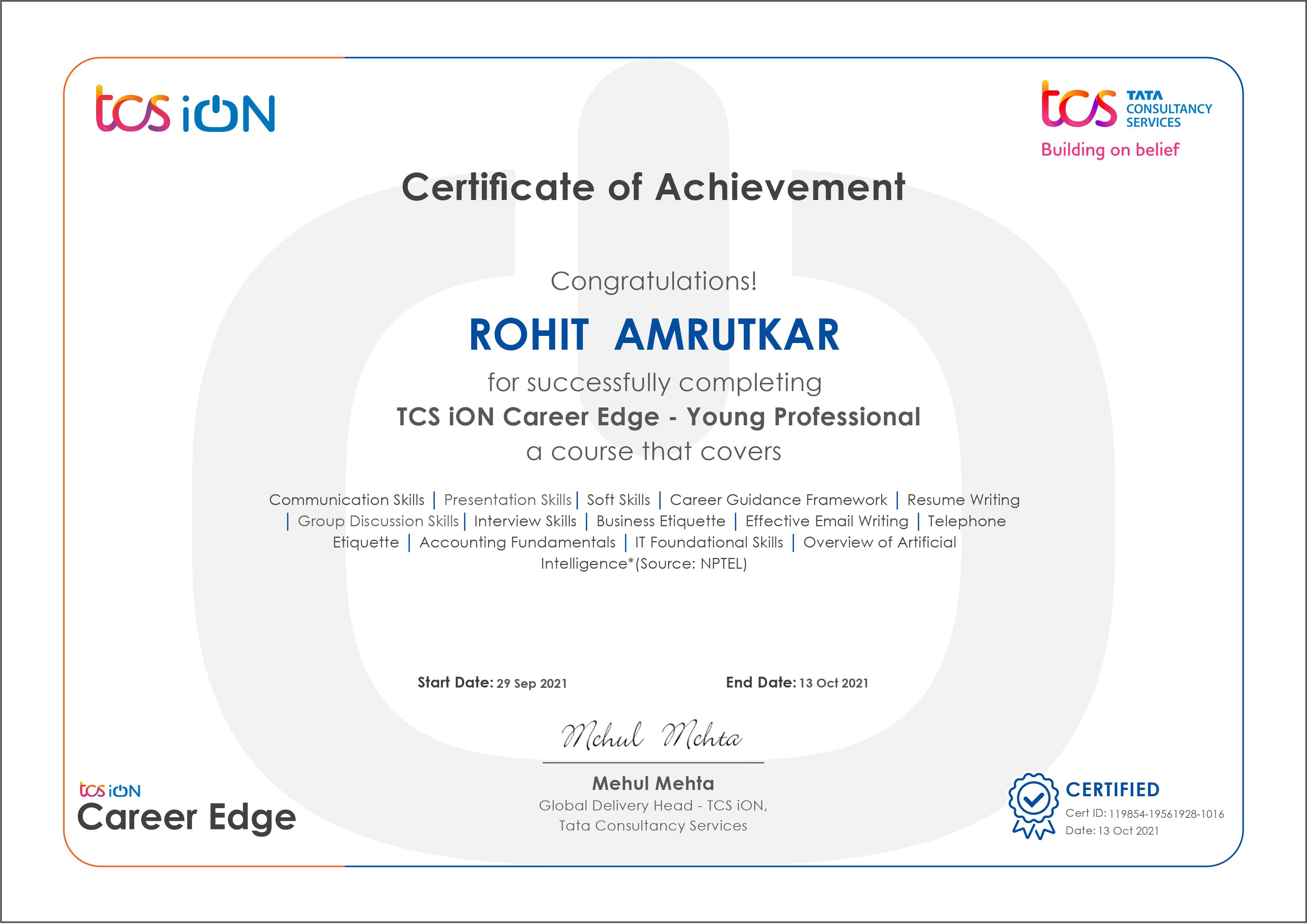 Rohit Amrutkar | Full Stack Developer